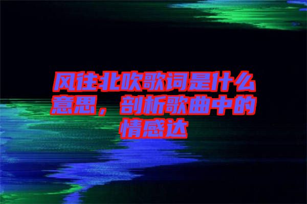 風往北吹歌詞是什么意思，剖析歌曲中的情感達