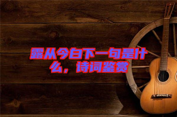 露從今白下一句是什么，詩詞鑒賞